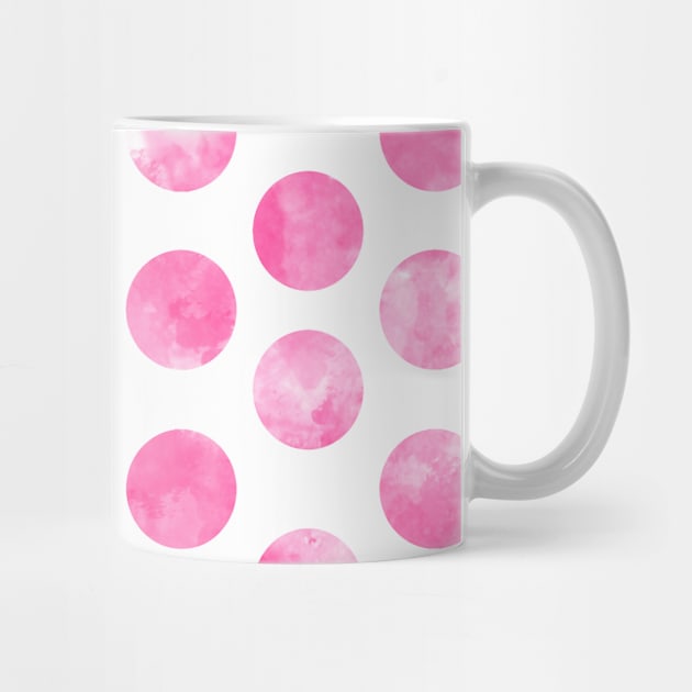 Pink Polka Dots Pattern Watercolor Abstract Cute  Girly Pretty Trendy Design by anijnas